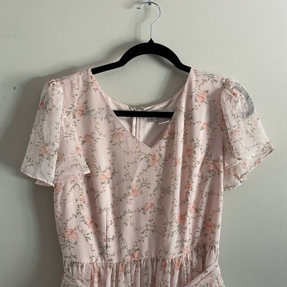 Rachel Parcell Women S Pink Frosty Floral Pockets Eleanor Midi A-Line Dress - Picture 6 of 12